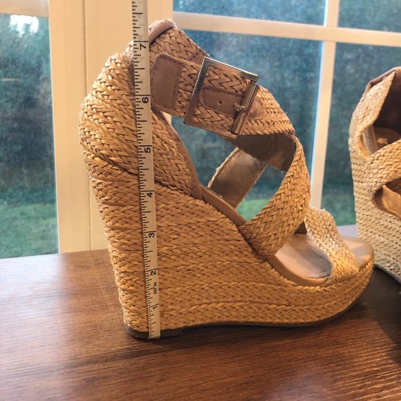 Steve Madden Natural Woven Platform Sandal Heel - Picture 4 of 8